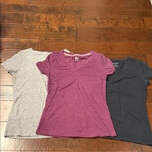 Mossimo Supply Co. Bundle Trio Short Sleeve Tees in Gray, Burgundy, and Black